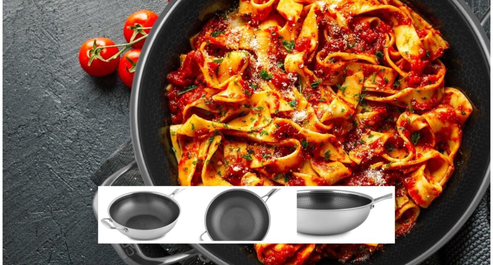 Experience Hassle-Free Cooking with the Hexagon Surface Hybrid Stainless Steel Wok